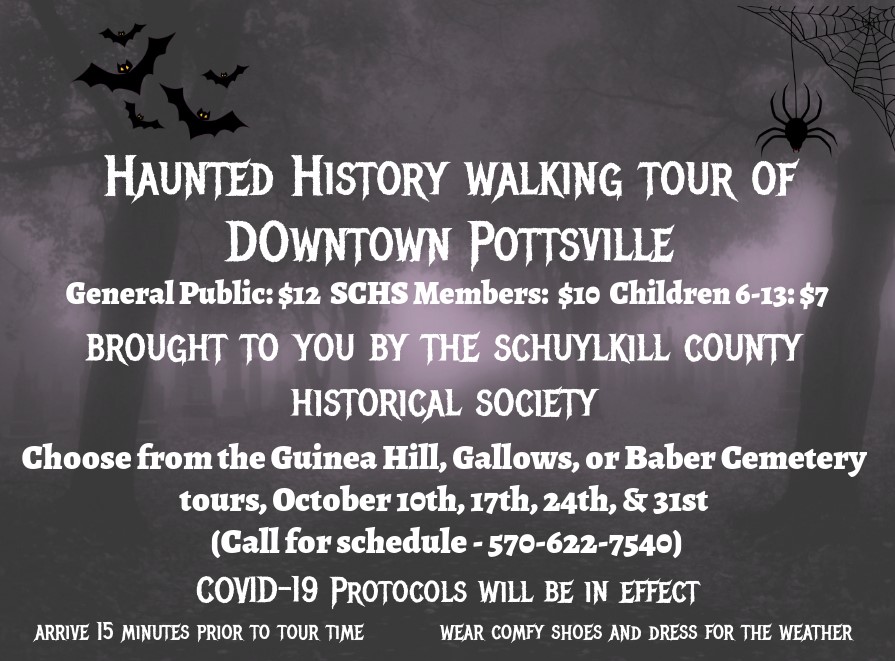 haunted walking tour historical society of schuylkill county 2020