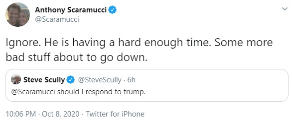 scaramucci tweet steve scully debate trump