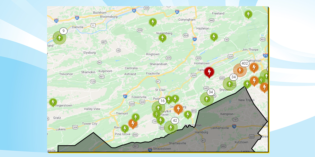 power outages schuylkill county high winds november 1 2020