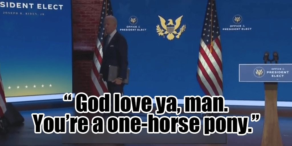 one horse pony joe biden