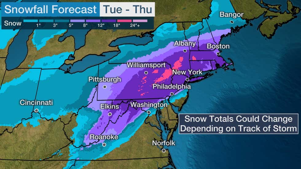 the weather channel snow prediction map december 16