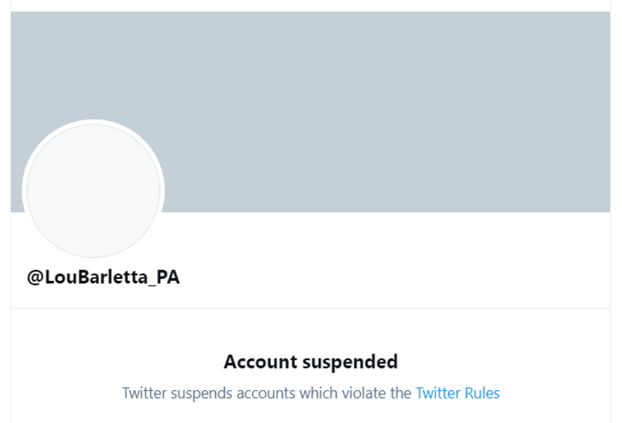 lou barletta suspended from twitter