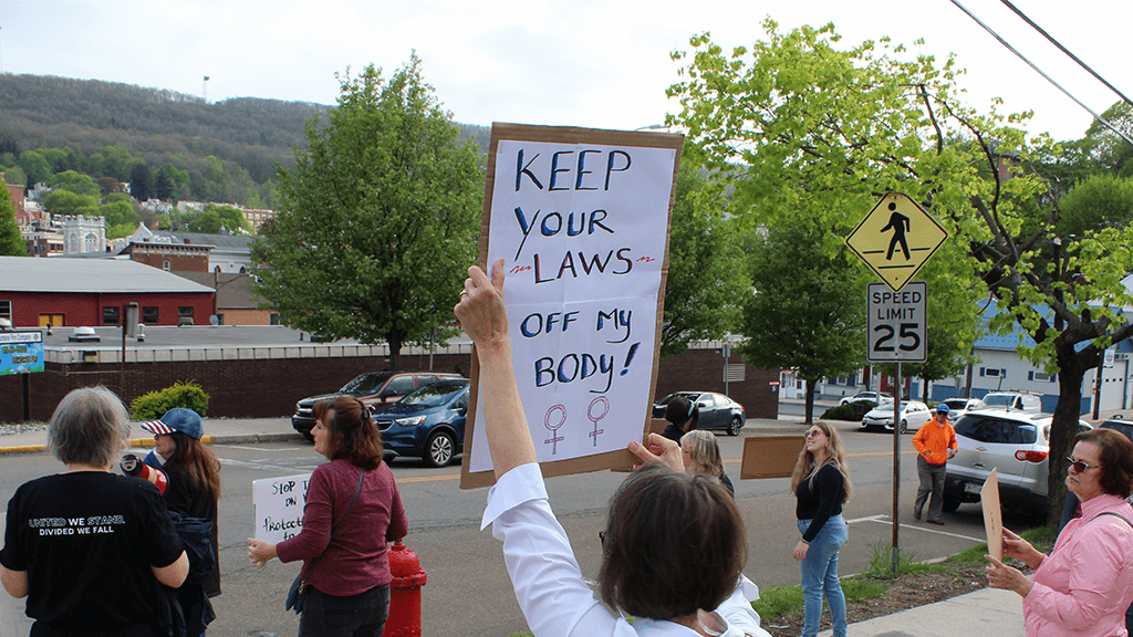 pro choice rally keep your laws off my body sign schuylkill county courthouse may 3 2022 (1)