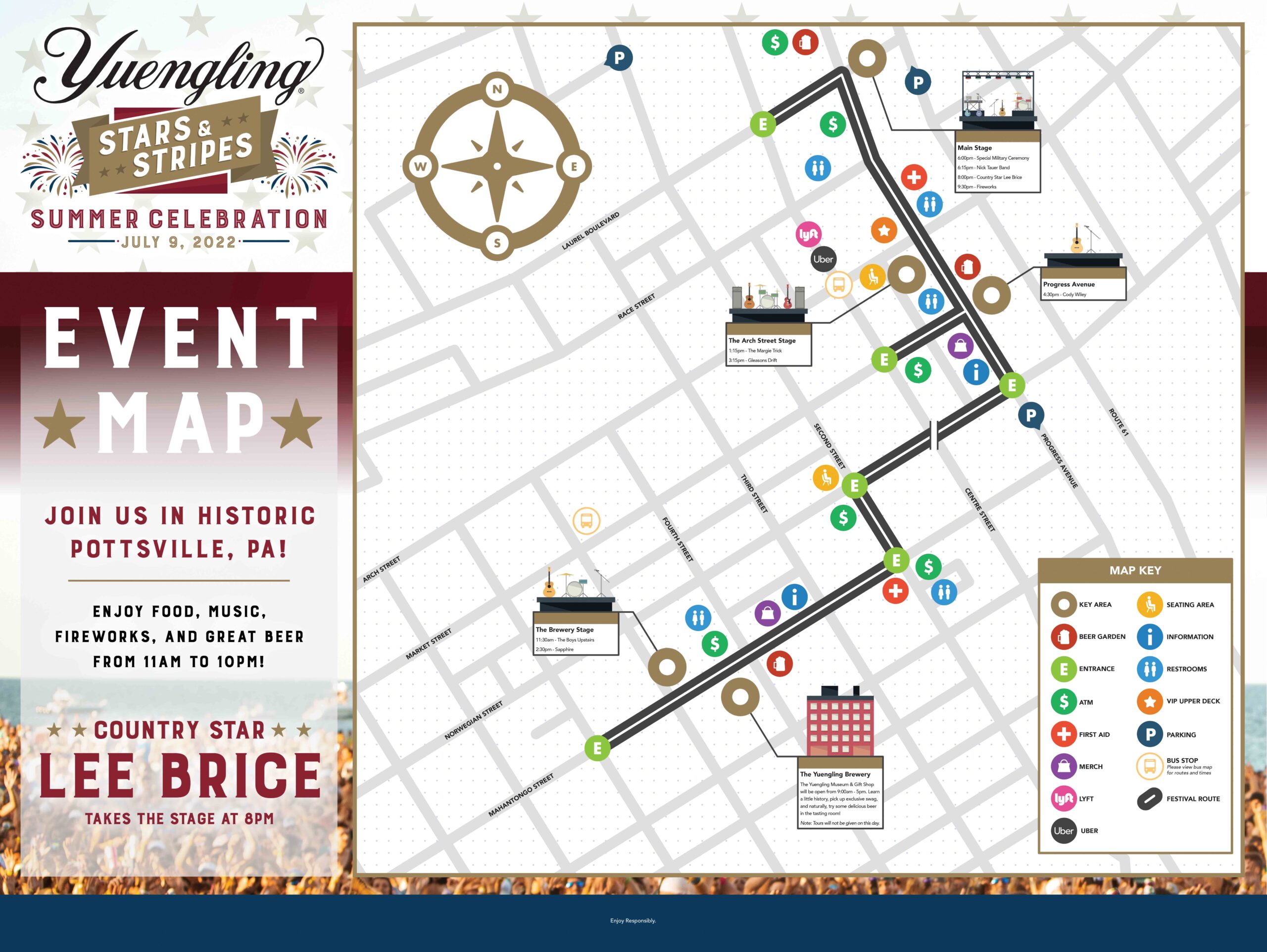 yuengling summer celebration event map