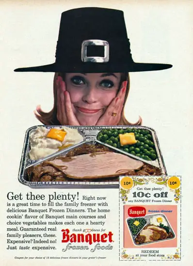 vintage thanksgiving ads banquet foods