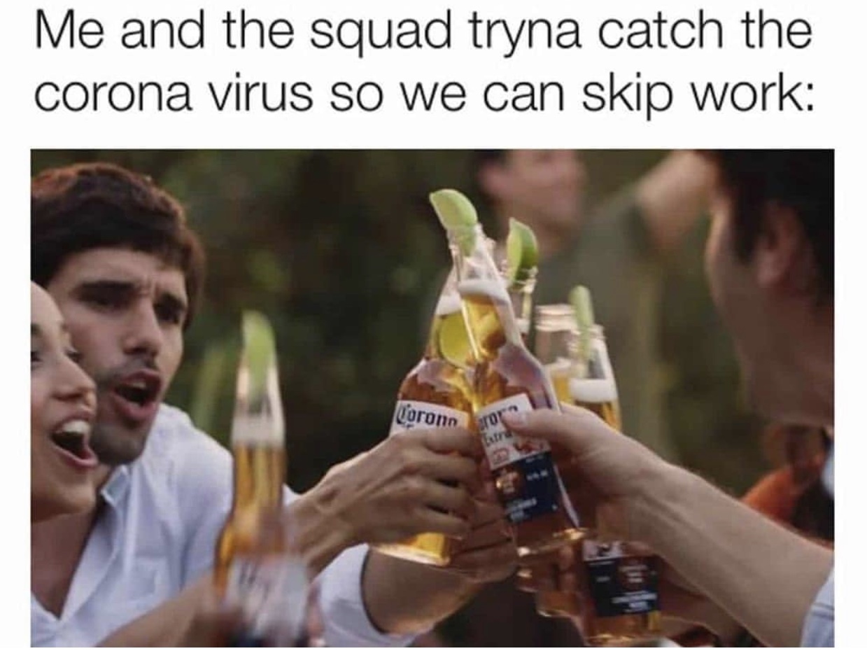 coronavirus skip work meme