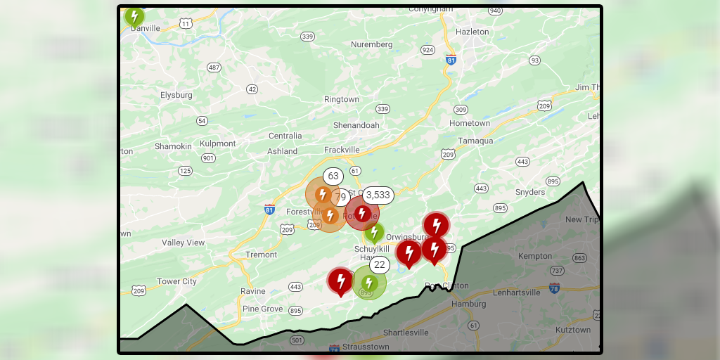 ppl power outages schuylkill county june 4 2020