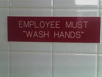 wash hands unnecessary quotation marks