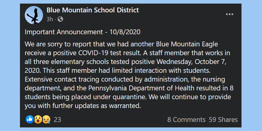 blue mountain covid quarantines