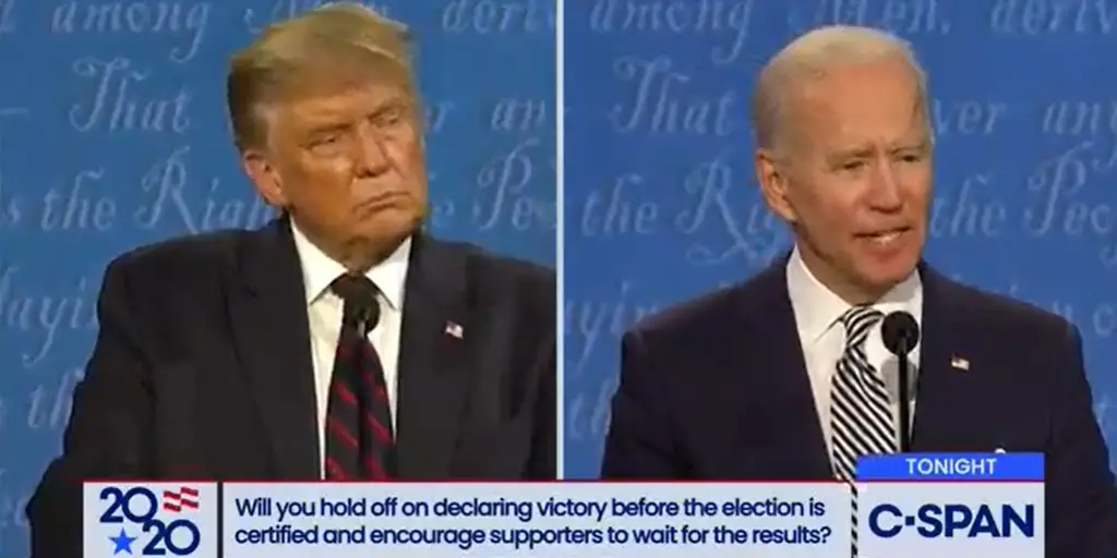 will biden hold off declaring victory 2020 election first debate