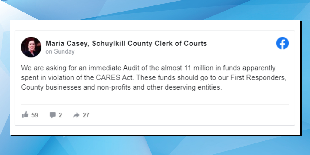 maria casey full audit schuylkill county cares act