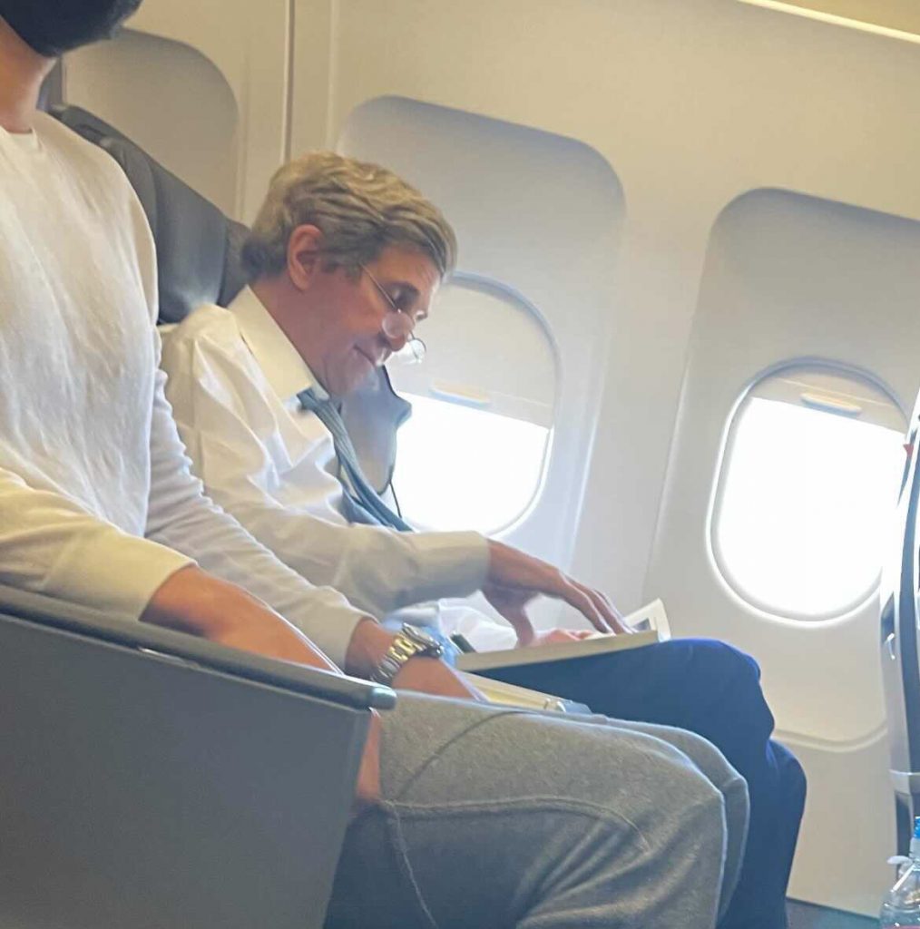 Failed Presidential Candidate John Kerry Spotted Without Mask on Flight