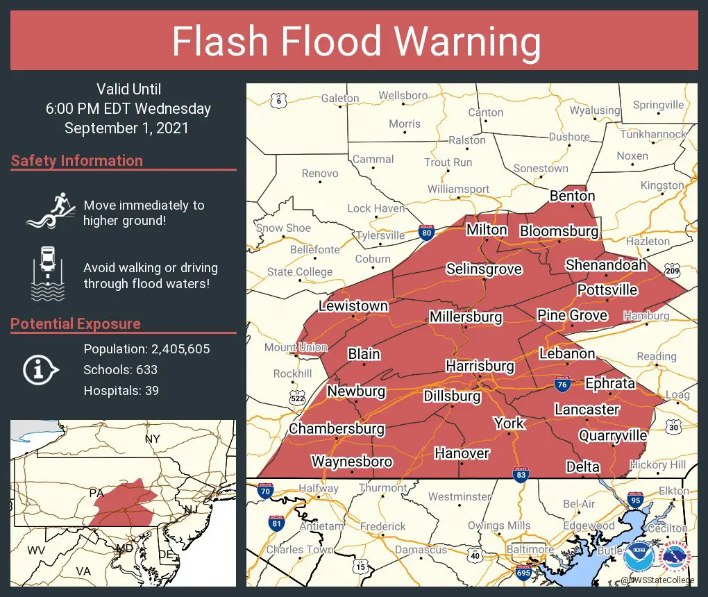 national weather service flash flood warning schuylkill county