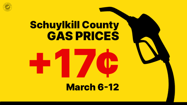 gas prices infographic march 6-12 2022 schuylkill county