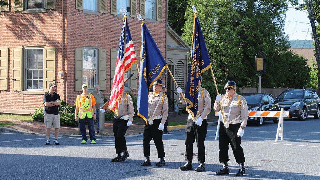 The color guard leads the 2022 Orwigsburg Memorial Day parade.
