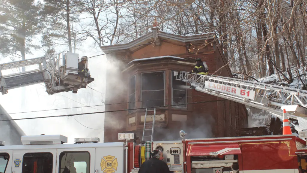 Fire heavily damaged the former Mt. Carbon Fire Co. building on S. Centre St., just outside Pottsville, Saturday afternoon.