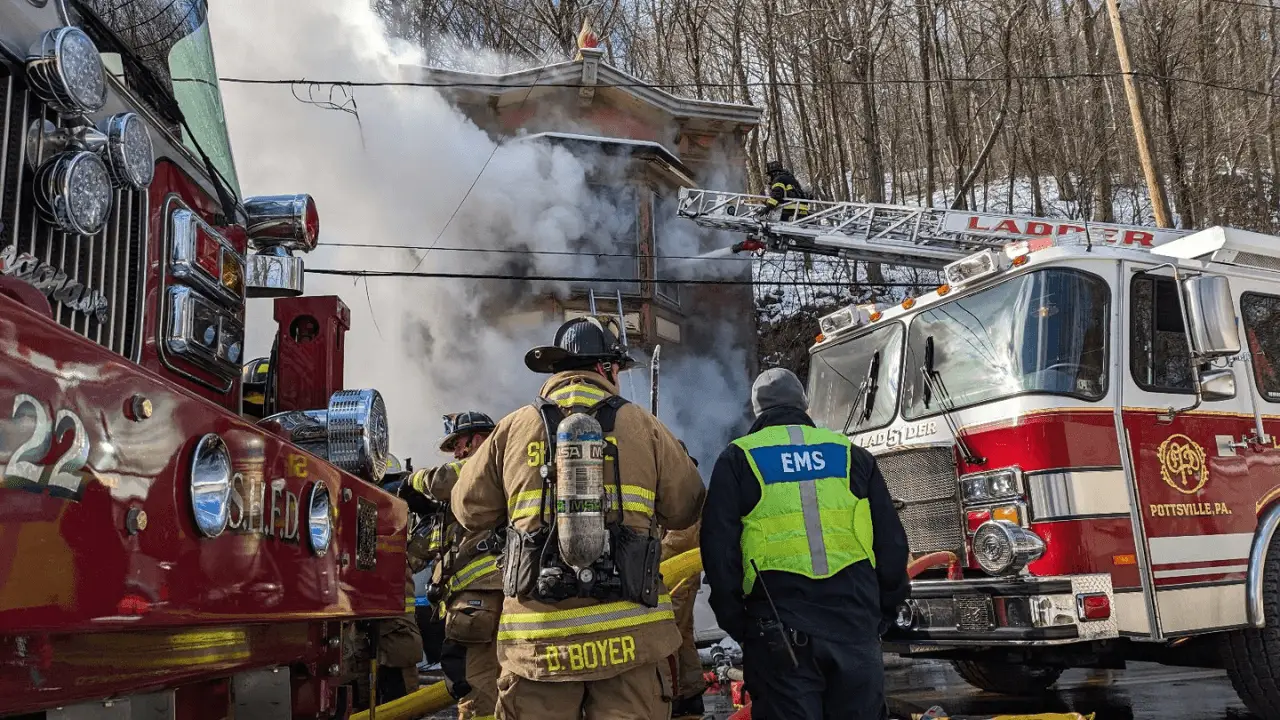 Firefighters responded to the 700 block of S. Centre St. in Mount Carbon, outside Pottsville, on Saturday afternoon, January 20, 2024.